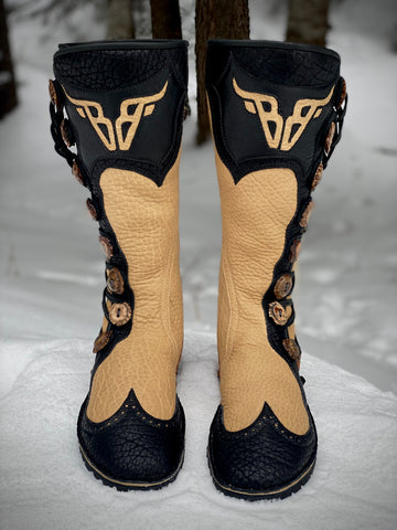 "Big Bull" wingtip boots--8 button
